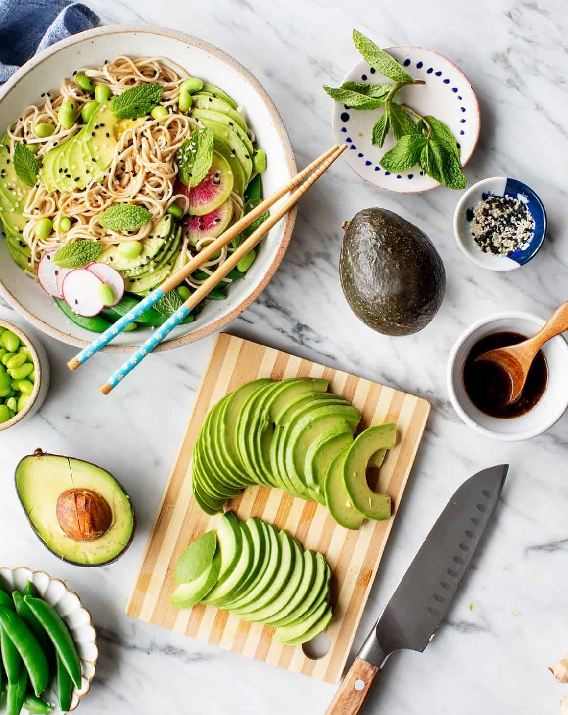 Soba noodle salad