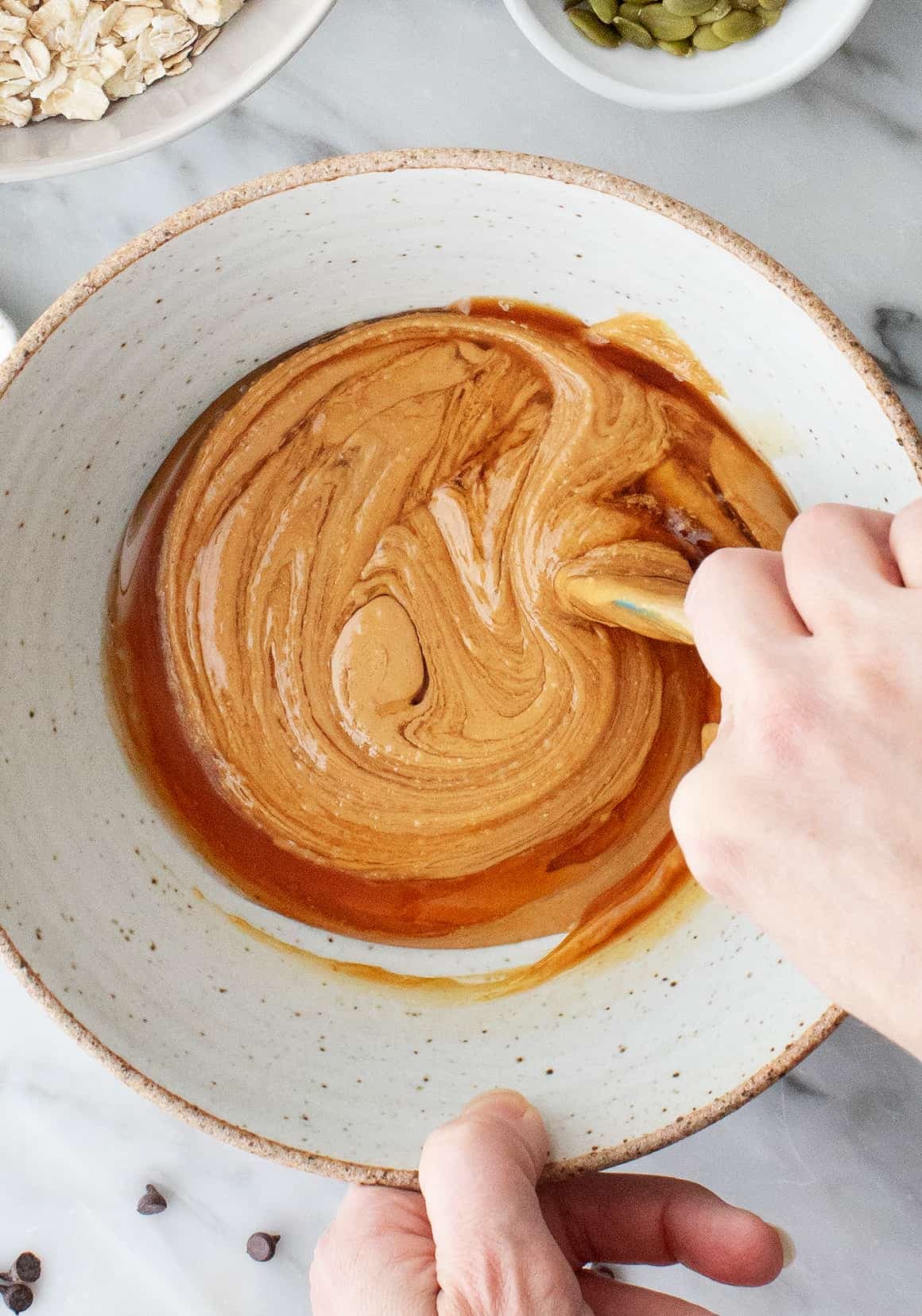 Stirring wet ingredients