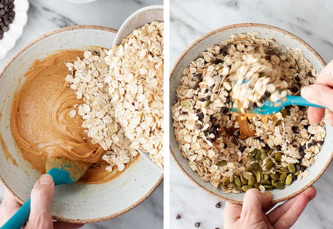 Adding dry ingredients to wet ingredients
