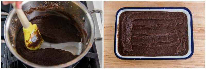 When you can draw a line on the bottom of the pot with your spatula, turn off the heat. Don‘t worry if the anko is still loose; it will continue to thicken as it cools. Transfer the anko to a flat baking sheet and cool completely. The koshian is now ready to use in Japanese sweets like Strawberry Mochi (Ichigo Daifuku), Sakura Mochi, Manju, and Mizu Yokan.