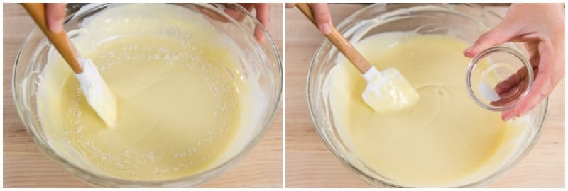 Add ⅛ tsp Diamond Crystal kosher salt and blend together. Make sure there are no lumps at this stage (before adding the heavy cream--more liquid).