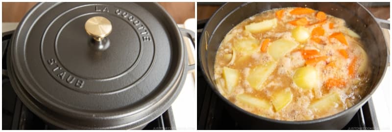 Simmer, covered*, on medium-low heat for 15 minutes, stirring occasionally. *Simmer uncovered if the ingredients are completely submerged in the broth.