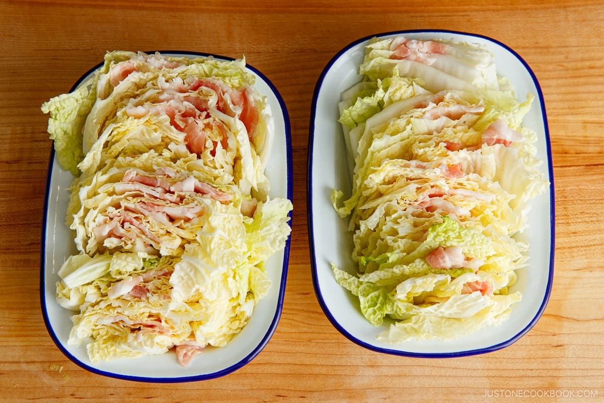 If you have extra layers, hold them in a deep baking dish or a container with a tall rim. You can add them to the pot later after you‘ve remove most of the cooked layers.