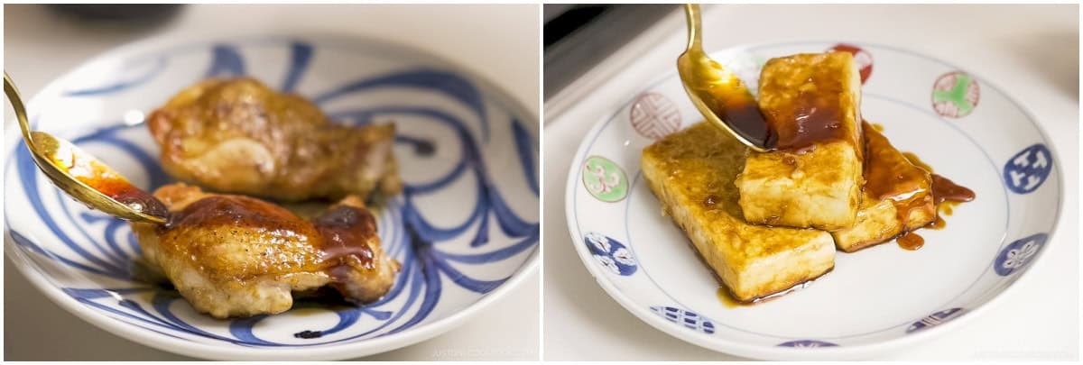 You can also pour additional teriyaki sauce onto the finished dish.