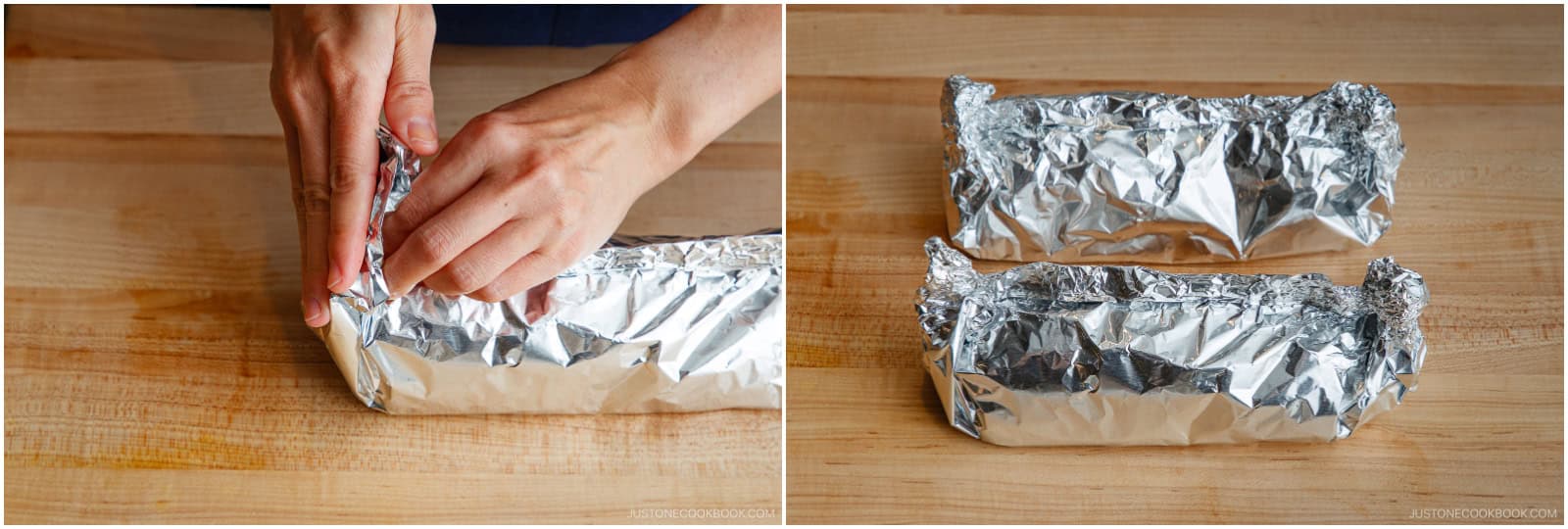 Then, fold up the left and right sides a few times to seal.