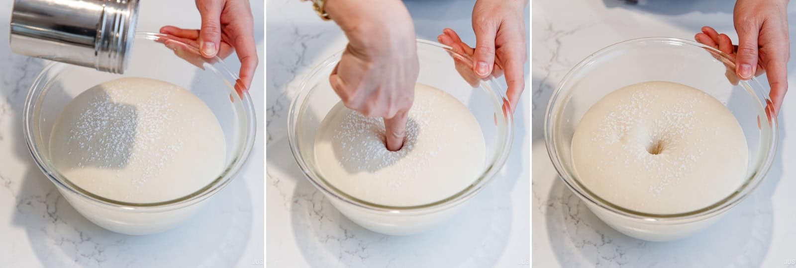 Dust a little flour on the dough and poke the center with your index finger. If the indentation remains or springs back very slowly, the dough is ready. If it springs back immediately or feels tight, let it proof longer and test again.