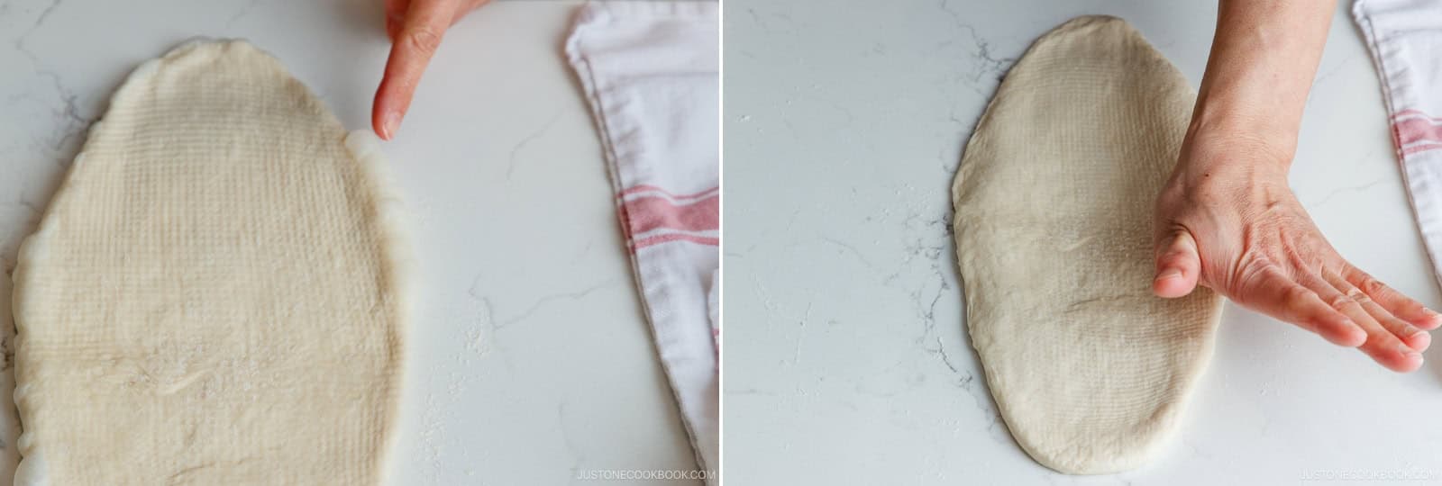 Use the heel of your hand to flatten any thick edges and press out any air bubbles.