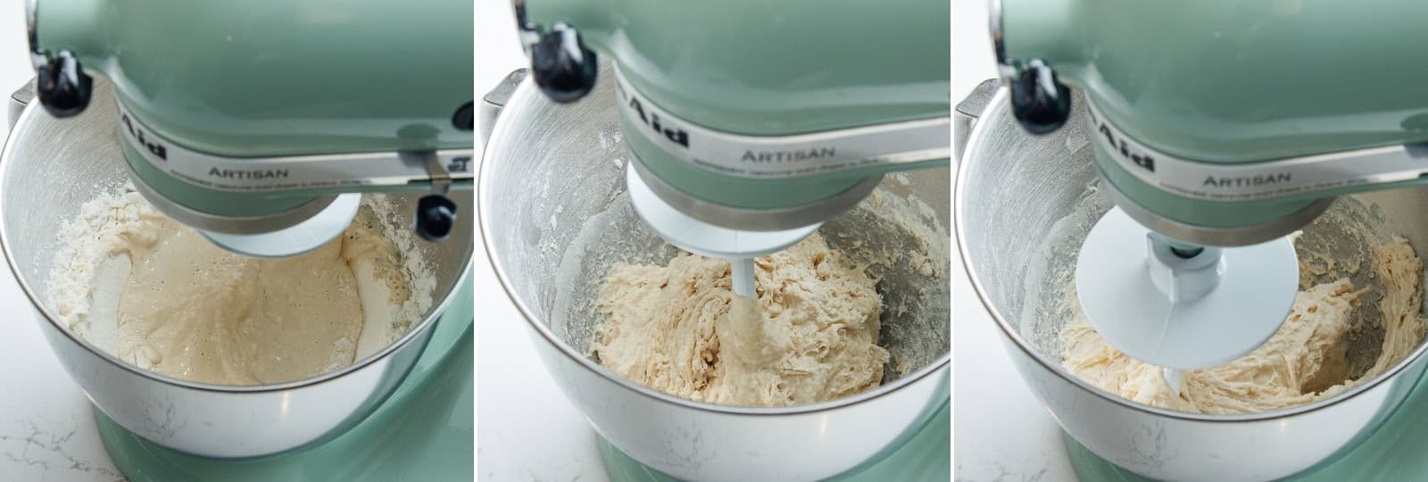 Knead on SPEED 2 for 2–3 minutes, until a shaggy dough forms. Ensure all the flour is fully incorporated and no dry patches remain.