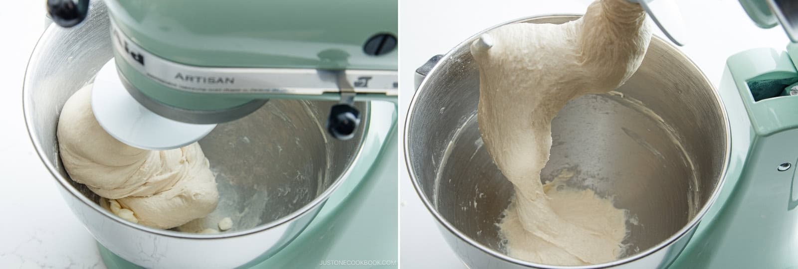 Knead on SPEED 2 for 2 minutes, or until no butter streaks remain in the dough.