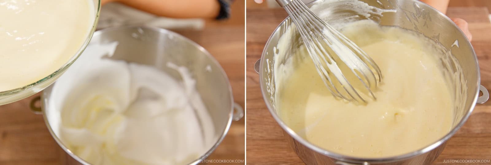 Pour the cream cheese mixture into the mixer bowl with the last of the meringue. Fold until just combined.