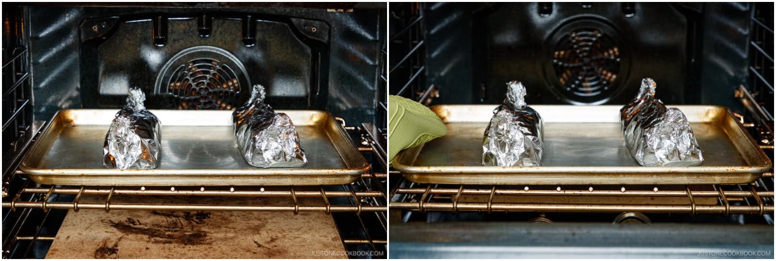 Oven – Put the packets on a baking sheet, spacing them apart to allow heat to circulate evenly. Bake at 425ºF (220ºC) for 15–18 minutes for center-cut fillets (1 to 1½ inches thick) or 10 minutes for thinner fillets.Use an instant-read thermometer to check for doneness. It's ready when the thickest part registers 125–130°F (52–54°C); pull at 120°F (49°C) for medium-rare.