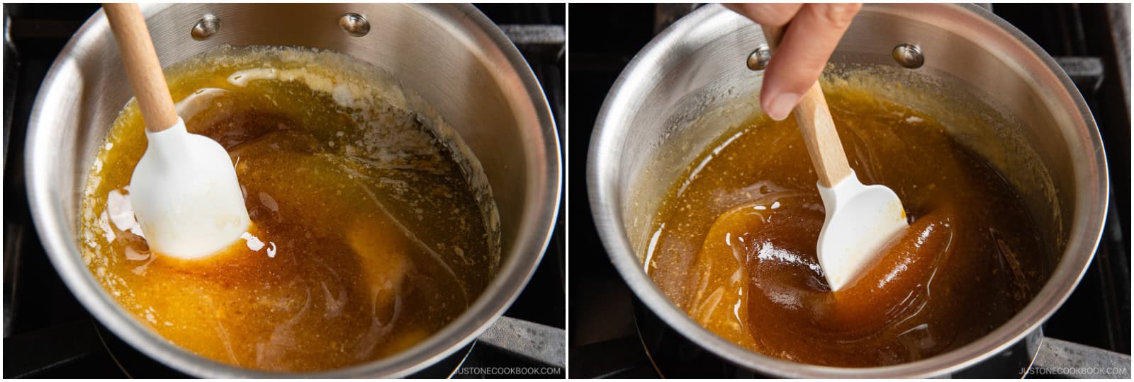 Lower the heat to avoid boiling and stir until the sugar dissolves. Remove from heat to cool slightly. Meanwhile, prepare the party mix blend.