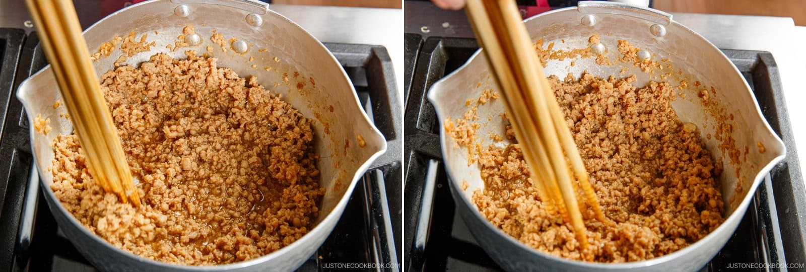 The chicken will release its juices as it cooks. Continue cooking until most of the liquid has evaporated and the chicken is glossy and glazed, about 2–3 minutes. Remove from the heat and set aside.
